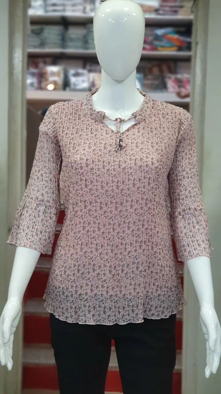Ff 1285 Fancy Wear Georgette Wholesale Ladies Top Collection